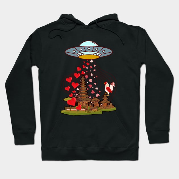 Love From Alien - Funny Alien Hoodie by SEIKA by FP